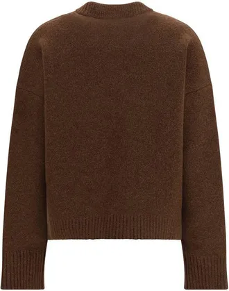 Ami Alpaca-Blend Crew Neck Sweater - Brown