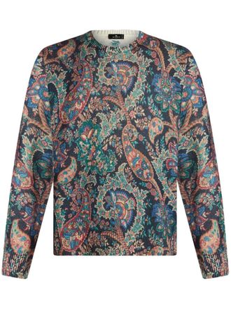 Etro Maglione a fiori con intarsio - Blu