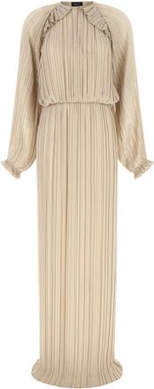 Fabiana Filippi Long Pleated Gown - female - Fabiana Filippi - Gowns - Beige - XS - Dresses