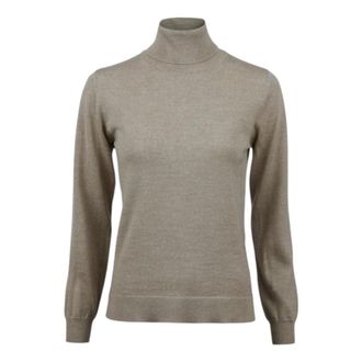 Stenstr&ouml;ms Truien & Vesten, Dames, Beige, S, Wol, Rullekravesweater i merinould