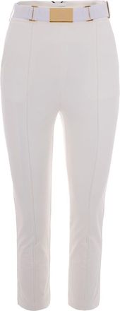 Elisabetta Franchi White Skinny Flat Front Pants