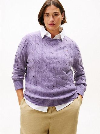 Tommy Hilfiger Curve Cable Knit Soft Wool Jumper