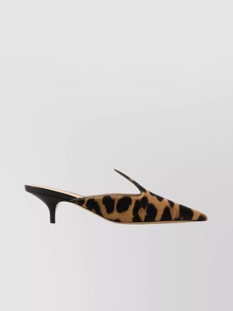 Ferragamo calf hair printed mules