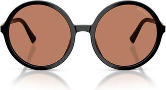 Miu Miu 59mm Round Sunglasses in Black /Brown at Nordstrom