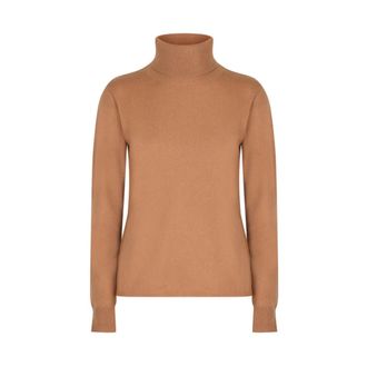Max Mara Kasjmier Coltrui Trui Kameel - Dames - Coltruien - Bruin - M - Kasjmier - Truien & Vesten