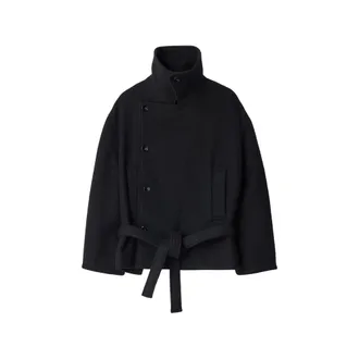 Christophe Lemaire Short Wrap Coat In Felted Wool And Alpaca Blend