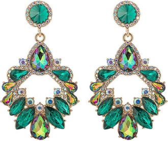 Eyecandy LA Eye Candy La Glass Crystal Hazel Statement Earrings
