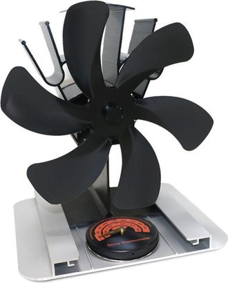 OEM Ventilador Para Estufa De Le&ntilde;a, 6 Aspas Con Term&oacute;metro, Silencioso - Ventilador Para Chimenea Accionado Por Calor - Para Estufas De Le&ntilde;a/chimenea/gas/