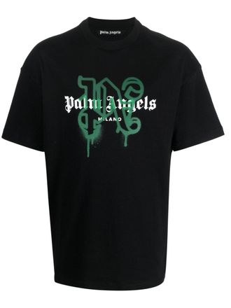 Palm Angels Milano monogram-print T-shirt - Black
