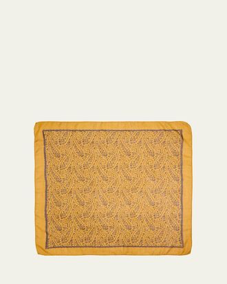 Massimo Alba Mens Cashmere-Silk Paisley Handkerchief