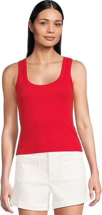 Madewell (Re)Generative Cotton Ribbed Scoop Neck Tank Top Womens Clothing Festival Red : LG (Womens 10-12), Cotton/Elastane