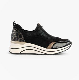Remonte D0t08-02 Dames Voorrits Wedge Trainer Zwart