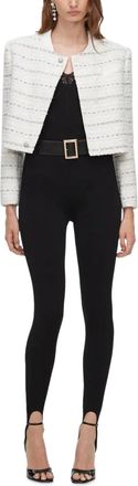 Self Portrait Black Stirrup Knit Leggings
