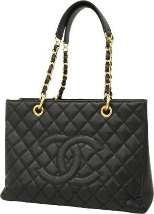 Chanel Black Grained Calfskin Tote Bag (Pre-Owned)