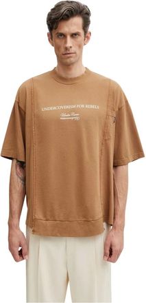 Undercover Tops, Heren, Bruin, M, Katoen, T-shirt met print