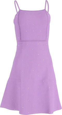 Sandro Mini Elize Crystal-Embellished Knitted Dress in Purple Viscose