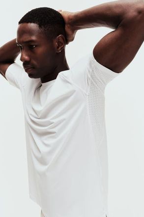 H&M Muscle Fit Sports T-shirt With Coolmove in White at Nordstrom, Size Xx-Large