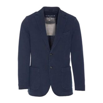 Circolo 1901 Cotton Stretch Oxford 2 Button Jacket - male - Circolo 1901 - Blazers - Blue - 2XL - Jackets