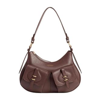 Coccinelle Mavery Pocket Schoudertas - Dames - Schoudertassen - Bruin - ONE Size - Katoen - Tassen
