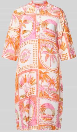 Emily van den Bergh Knielanges Tunikakleid aus Viskose in Orange, Gr&ouml;&szlig;e 36