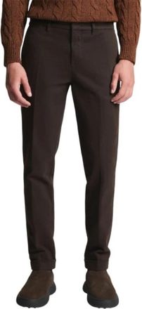 Fay Slim Gabardine Broeken - Heren - Nette broeken - Bruin - W36 - Katoen - Broeken