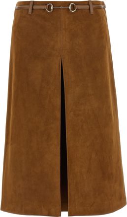 Gucci Suede Skirt Horsebit