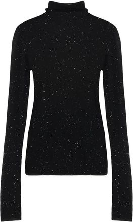 Pinko Embellished Logo T-Shirt - Dames - Coltruien - Zwart - S - Katoen - Truien & Vesten
