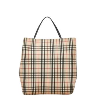 Burberry Pre-owned Tote Bags, female, Beige, Size: ONE SIZE Pre-owned Canvas Tote Bag