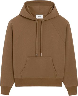 Ami Felpa Ami de Coeur in cotone con cappuccio - Marrone