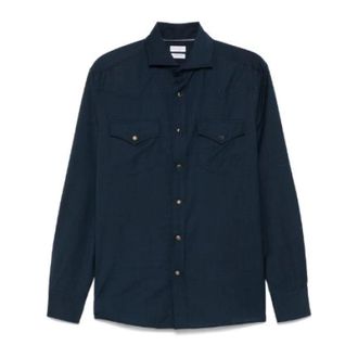 Brunello Cucinelli Hombre, Camisas, Azul, Talla: S