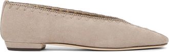 Giorgio Armani Suede Ballerinas With Embroidery