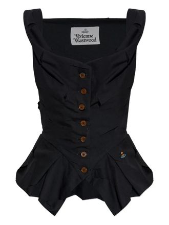 Vivienne Westwood Peplum top met Orb-detail - Zwart