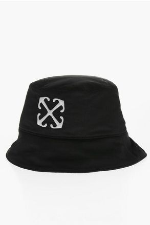 Off-white Solid-Color Bucket Hat with Embossed Arrow Embroidery size S