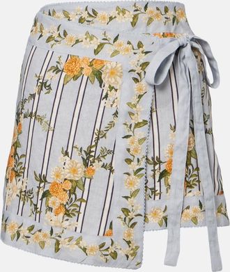 Agua Bendita Copricostume Luna in lino con stampa floreale