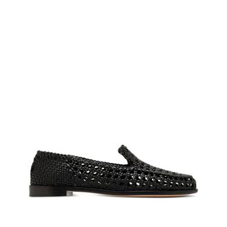 Dragon Diffusion Loafers, female, Black, Size: 10 US Woven Leather Loafers
