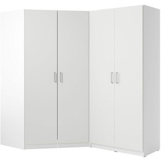 Vente-Unique Armadio angolare 4 ante L209 cm Bianco - BELOMY