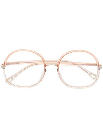 Chlo&eacute; transparent round frame glasses - Orange