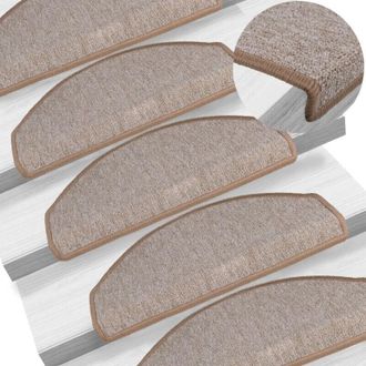 vidaXL Vidaxl - Tappetini per scale 15 pz 65x24x4 cm Marrone chiaro Semicircolari Grandi