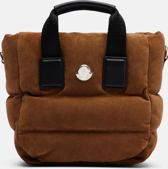 Moncler Caradoc Micro suede top-handle bag