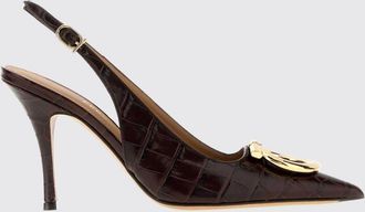 Ferragamo D&eacute;collet&eacute; slingback in pelle di vitello stampa cocco con Gancini