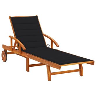 vidaXL Vidaxl - Lettino Prendisole Da Giardino Con Cuscino Massello Di Acacia
