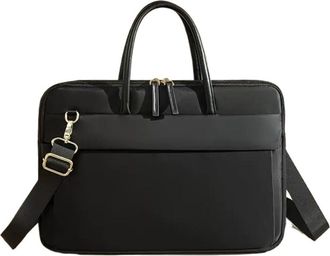 Generic Womens Laptop Handbag - Solid Color Stylish Commuter Business Work Bag Waterproof Briefcase (Black)