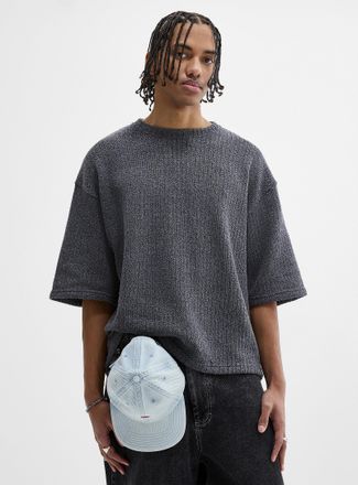 Djab Mens Oversized openwork knit T-shirt Imported from Seoul