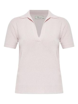 Blumarine V-neck T-shirt - women - Cashmere - L - Pink