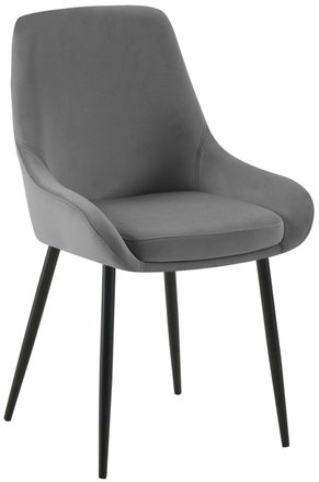 Clp Silla de comedor con asiento de Terciopelo Gris oscuro