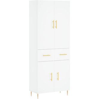 vidaXL Highboard White 69.5x34x180 cm Engineered Wood Vidaxl