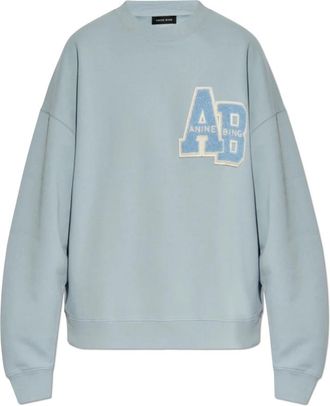 Anine Bing Miles Sweatshirt - Dames - Sweatshirts - Blauw - XS - Katoen - Hoodies & sweatvesten