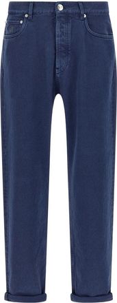 Brunello Cucinelli Garment-dyed Logo-patch Jeans