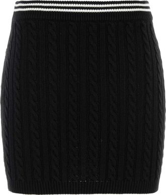 Alessandra Rich Womens Black Cotton Mini Skirt - Size EU 34 (Womens)