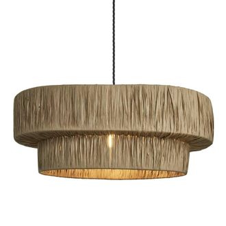 Industville Raffia Layered Pendant Light - Natural | Size: Medium